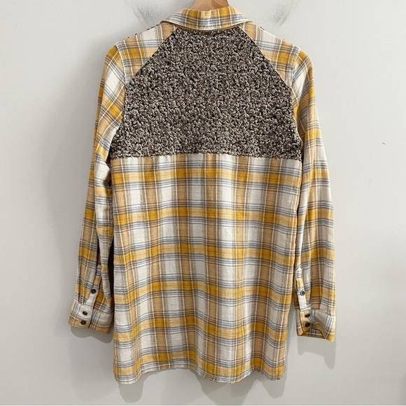 FREE PEOPLE Little Bit of Sugar Plaid
Sequin Top Long Sleeve Flannel Size XS - Picture 6 of 11
